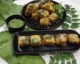 A picture of step 7 of Colocasia/ Arbi leaves instant Dhokla.