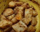 A picture of step 3 of Khatye aloo.