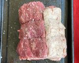 A picture of step 1 of Mustard crusted silverside roast beef and rocket salad #CookEveryPart.