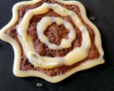 A picture of step 4 of Halloween Spiders And Chocolate Vanilla Eggless Spiderweb Pancake.