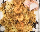 A picture of step 7 of Prawns biryani.