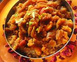 A picture of step 5 of Moong dal Halwa.