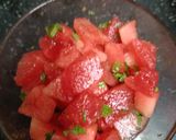 A picture of step 1 of Watermelon 🍉 & Mint Salad With Lemony Honey Dressing.