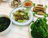 Hình bước làm 6 của món Bầu Xào Thịt Bò