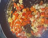 Foto del paso 1 de la receta: Arroz meloso con rape, cola de gambón y pimiento choricero
