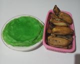 Foto langkah ke 2 dari resep Pisang ijo dadar vla durian.