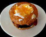 A picture of step 7 of My Black Pudding, Sausage & Poached Egg Sesame Seeded Bagel 🥰.