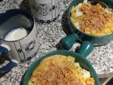 Frutas blancas con yogurt y cereales