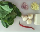 A picture of step 1 of Stir Fried Chinese Kale with Tofu and Mushrooms.