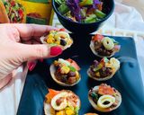 A picture of step 5 of Mexican Salad in appe tacos.