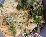 A picture of step 2 of Amaranth Greens and Onion Fritters.