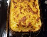 A picture of step 1 of Debnam: shrimp macaroni and cheese.