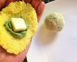Foto del paso 4 de la receta: Bombas de mijo rellenas de rúcola y queso