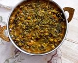 A picture of step 4 of Kulfa (purslane) saag.