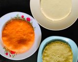 A picture of step 5 of Tricolor Dhokla Cake.