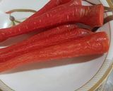 A picture of step 1 of Gajar ki raiti (gajar ka achar) 🥕🥣.