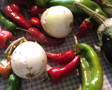 Foto del paso 1 de la receta: Verduras (cebollas, pimientos y berenjena) al horno, en papillote