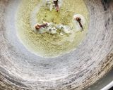 A picture of step 2 of Coconut rice with tricolour Salad.