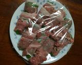 A picture of step 4 of So Fast! So Easy! Green Pepper Wrapped in Pork (Side Dish).