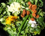 A picture of step 3 of Lau Shak Chorchori.