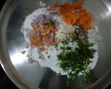 A picture of step 1 of Rice masala roti.