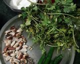 A picture of step 1 of Dhaniya chutney.