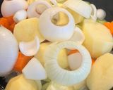 A picture of step 2 of Vegetable Cream Soup and Vegetable Broth in One Recipe.