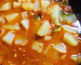 A picture of step 2 of Raw papaya sabji with rotis.