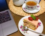 Foto langkah ke 9 dari resep Basic Cake with Strawberry Butter Cream.