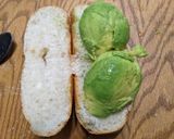 A picture of step 3 of Avocado on a bun.