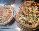 A picture of step 5 of Mushroom and spring onion quiche.