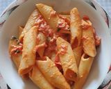 A picture of step 4 of Penne with Tomatoes and Feta.