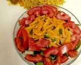 A picture of step 3 of Long grain fried rice with salad.
