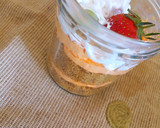 A picture of step 3 of Reusing leftover cake..Cake in a jar.