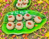 A picture of step 4 of Sujji (semolina) Laddu.