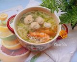 Hình bước làm 2 của món Canh bắp cải nấu tôm thịt viên