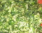 A picture of step 2 of Dambun couscous (with moringa leaves).