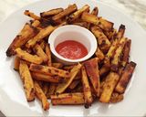 Foto langkah ke 9 dari resep Baked Sweet Potato Fries .