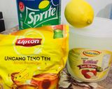 Foto langkah ke 1 dari resep Sparkling lemon tea with nata de coco.