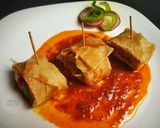 এগ চিকেনরোল সার্ভড ইন্ গ্রেভি(Egg chicken roll served in gravy recipe in Bengali) রেসিপি ধাপ - 8 ছবি