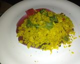 A picture of step 2 of Onion Pohu.