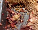 A picture of step 10 of Keep-warm apple + blackberry crumble w/ hazelnut top.