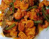 Foto langkah ke 4 dari resep Udang + tahucina + kacang panjang, BALADO.