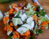 A picture of step 1 of Black Chana Salad.