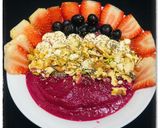 A picture of step 2 of Beetroot, apple, banana smoothie bowl.