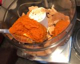 A picture of step 1 of YUMMY PUMPKIN CHEESECAKE TRUFFLE MUMMIES (NO BAKE) #halloween.