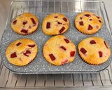 A picture of step 9 of Eggless Strawberry Muffins With Strawberry Buttercream Frosting.