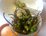 A picture of step 3 of Vadhvani Green Chilli Pickle (Hari Mirchi Ka Achaar).
