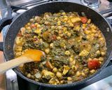 A picture of step 21 of Chicken Curry with Chickpeas, Eggplant, and Spinach.