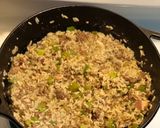 A picture of step 2 of Jays Dirty Rice.